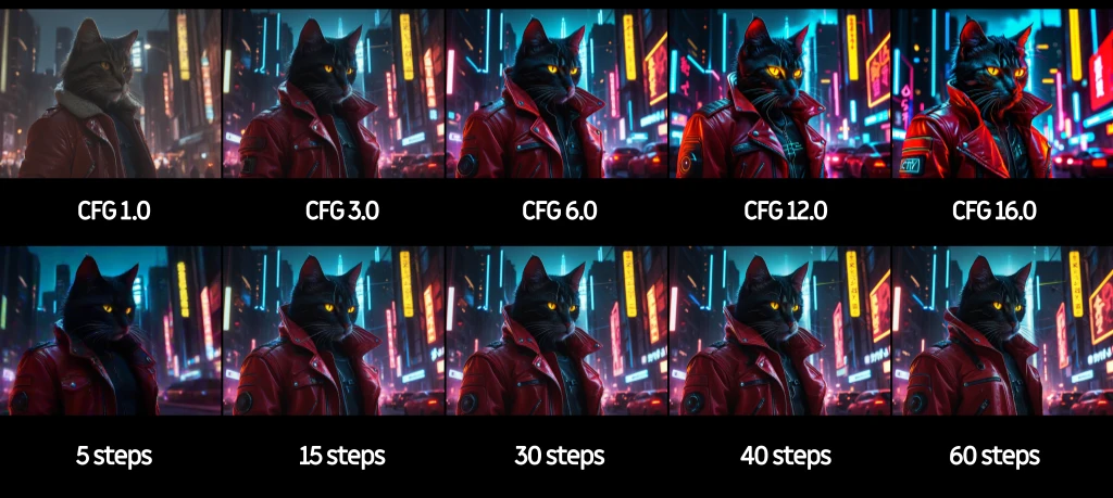 SD.CPP Steps y CFG